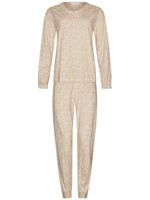 Katoenen pyjama beige panterprint