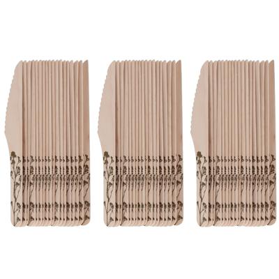 Esschert Design Messen - hout - 60x - kruidenopdruk - 16 cm - BBQ/Verjaardag/Camping/Party