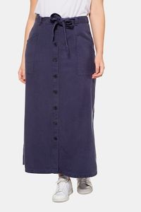 Ulla Popken Rok, denimlook, dubbele knopenlijst, lyocell - Grote Maten Ulla Popken Rok, denimlook, dubbele knopenlijst, lyocell - Grote Maten
