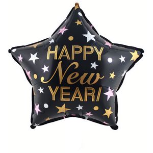 Folieballon Ster Happy New Year (45cm)