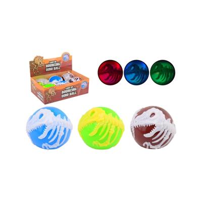 Johntoy Dino stuiterbal met licht Ø8cm