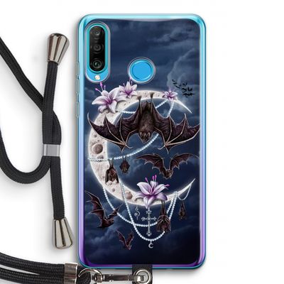 Vleermuizen Maan: Huawei P30 Lite Transparant Hoesje met koord
