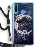 Vleermuizen Maan: Huawei P30 Lite Transparant Hoesje met koord