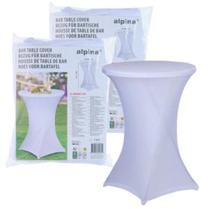 Alpina nette afdekhoes voor een statafel - 2x - wit - spandex elastiek - D90 x 115 cm