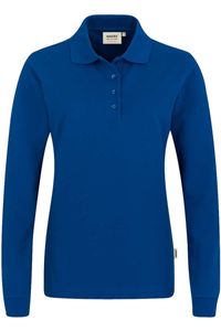 HAKRO 215 Regular Fit Dames poloshirt met lange mouwen donkerblauw, Effen