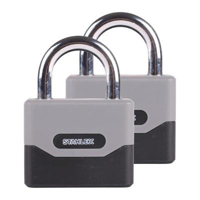 Hangslot - 2x - chroom grijs - zinklegering - 95 mm - 4-cijferig cijferslot