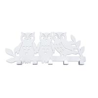 Wandkapstok Versa Wit Metaal Ijzer Uilenfamilie 2 X 17 X 39 CM