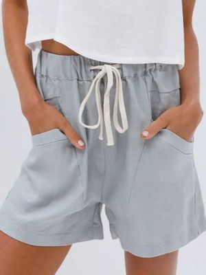 Plain Pocket Plus Size Casual Shorts Plain Pocket Plus Size Casual Shorts