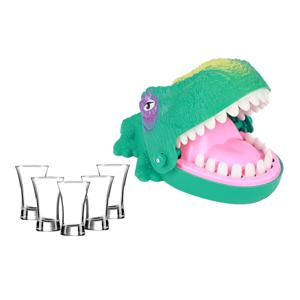 Drank spelletje de Bijtende dino inclusief shotglazen - reactie vermogen spel - drankspel   -