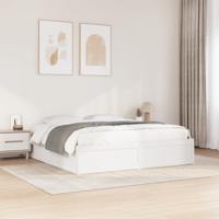 Bedframe zonder matras massief grenenhout wit 180x200 cm