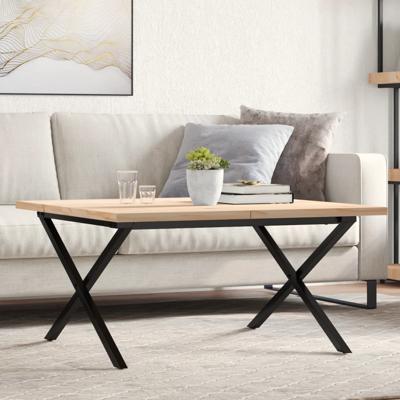 Salontafel X-frame 90x90x45,5 cm grenenhout en staal