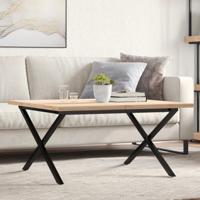 Salontafel X-frame 90x90x45,5 cm grenenhout en staal