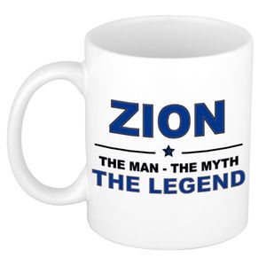 Naam cadeau mok/ beker Zion The man, The myth the legend 300 ml   -