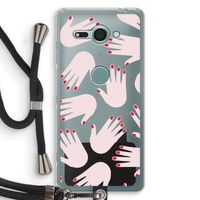 Hands pink: Sony Xperia XZ2 Compact Transparant Hoesje met koord