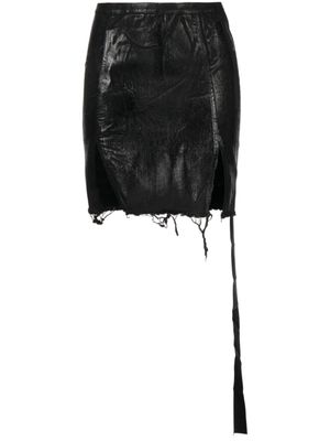 Rick Owens DRKSHDW jupe à effet usé - Noir