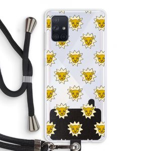 Leeuwenkoppen: Samsung Galaxy A71 Transparant Hoesje met koord