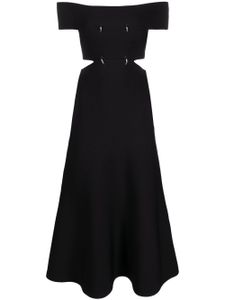 Alexander McQueen robe mi-longue évasée à épaules dénudées - Noir