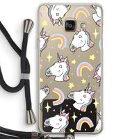 Rainbow Unicorn: Samsung Galaxy A3 (2016) Transparant Hoesje met koord
