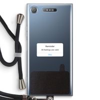 Reminder: Sony Xperia XZ1 Transparant Hoesje met koord