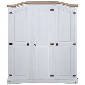 The Living Store Kledingkast Corona - 151.6 x 52 x 170 cm - Massief grenenhout