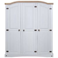 The Living Store Kledingkast Corona - 151.6 x 52 x 170 cm - Massief grenenhout