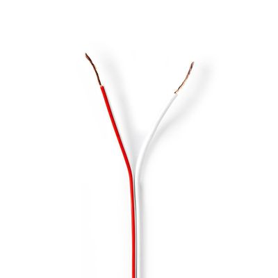 Nedis Speaker-Kabel | 2x 0.5 mm² | CCA | 100 m | Wit | 1 stuks - CAGW0500WT1000 CAGW0500WT1000