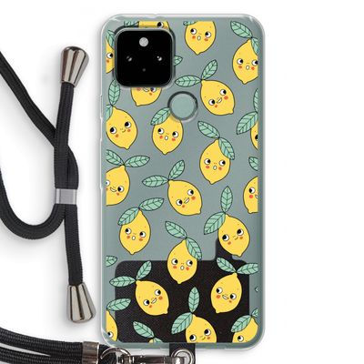 Citroenen: Pixel 5 Transparant Hoesje met koord