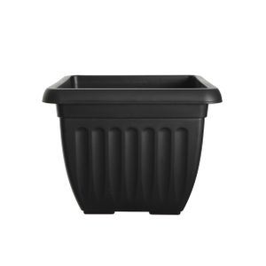 Buiten plantenpot/bloempot/planter - zwart - kunststof - L30 x B30 x H22 cm