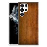 Samsung Galaxy S22 Ultra | Bumper Hoesje | Donker Hout