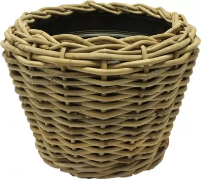 Van der Leeden Rotan Drypot grote plantenmand 57h43cm grijs