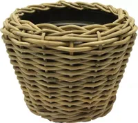 Van der Leeden Rotan Drypot grote plantenmand 57h43cm grijs