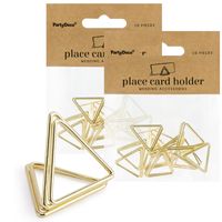 Naamkaart/plaatskaart houders - driehoek - Bruiloft - 20x stuks - goud - 2,3 cm