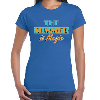 Toppers verkleed T-shirt dames - The summer is Magic - blauw - Miami Vice - Tropische feestkleding Toppers verkleed T-shirt dames - The summer is Magic - blauw - Miami Vice - Tropische feestkleding