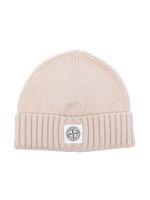 Stone Island Junior bonnet en maille à patch logo - Tons neutres - thumbnail