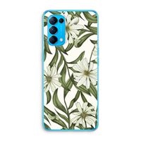 Wit bloemenpatroon: Oppo Find X3 Lite Transparant Hoesje