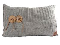 Aran kussen 60 x 40 lichtgrijs