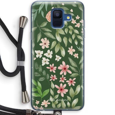 Botanical green sweet flower heaven: Samsung Galaxy A6 (2018) Transparant Hoesje met koord