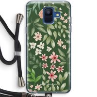 Botanical green sweet flower heaven: Samsung Galaxy A6 (2018) Transparant Hoesje met koord