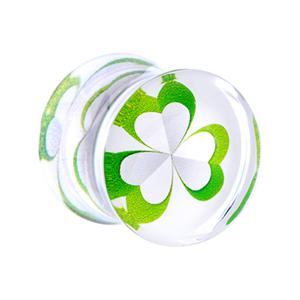 Double Flared Plug met Clover Leaf Design Acryl Tunnels & Plugs