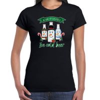 Fout kersttrui t-shirt voor dames - IJskoud bier - zwart - Christmas beer