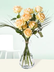 10 zalmkleurige rozen met Phoenix - Avalanche Peach