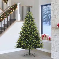 Kunstkerstboom met scharnier 300 LEDs Groen 240 cm PVC en PE