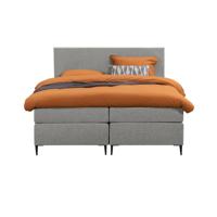 Leen Bakker - Boxspring Liv Egaal - Licht - 180x200 Cm - Slanke Poot - Stof - Grijs