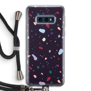 Dark Rounded Terrazzo: Samsung Galaxy S10e Transparant Hoesje met koord