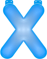 Blauwe opblaasbare letter X - thumbnail