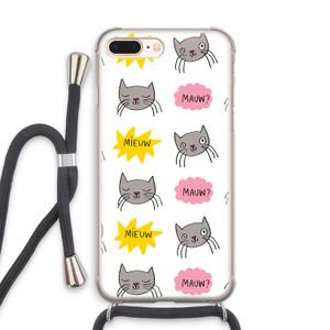 Meow: iPhone 7 PLUS Transparant Hoesje met koord