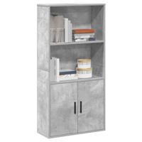 Boekenkast 60x24x120 cm bewerkt hout betongrijs - thumbnail