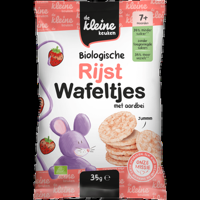 De Kleine Keuken Biologische Rijst Wafeltjes met Aardbei 7+ Maanden 35 g bij Jumbo