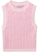 Alessandra Rich haut en maille torsadée à coupe crop - Rose