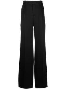 Saint Laurent pantalon de costume en soie - Noir